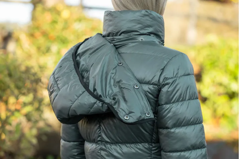 Covalliero Quilted Long Coat Jade Green-2